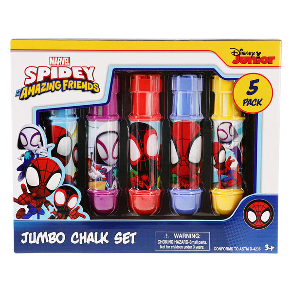 Zegsy Disney Junior Spidey & his Amazing Friends jumbo chalk set with holders 10-piece